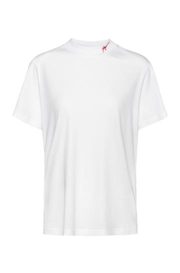 Koszulki HUGO Slim Fit Jersey Białe Damskie (Pl23837)